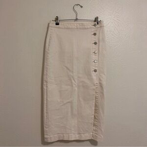 Free People Cream Button-Front Skirt